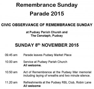 pudsey remembrance sunday