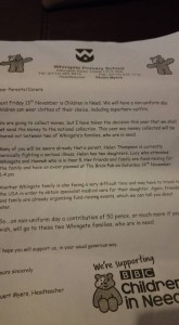 whingate primary school letter