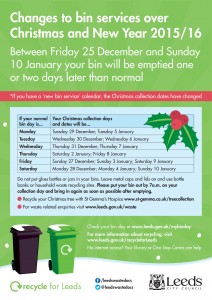 Leeds Christmas bin collections 2015