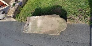 rodley boundary stone damaged 2