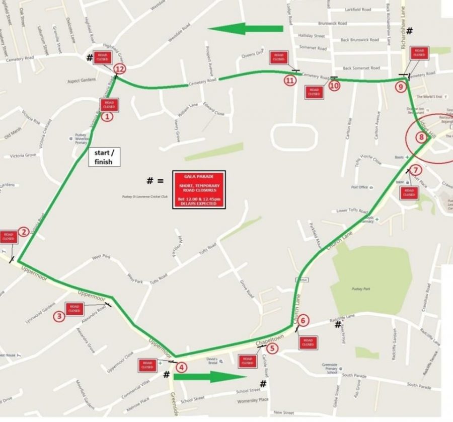 pudsey carnival parade road closures