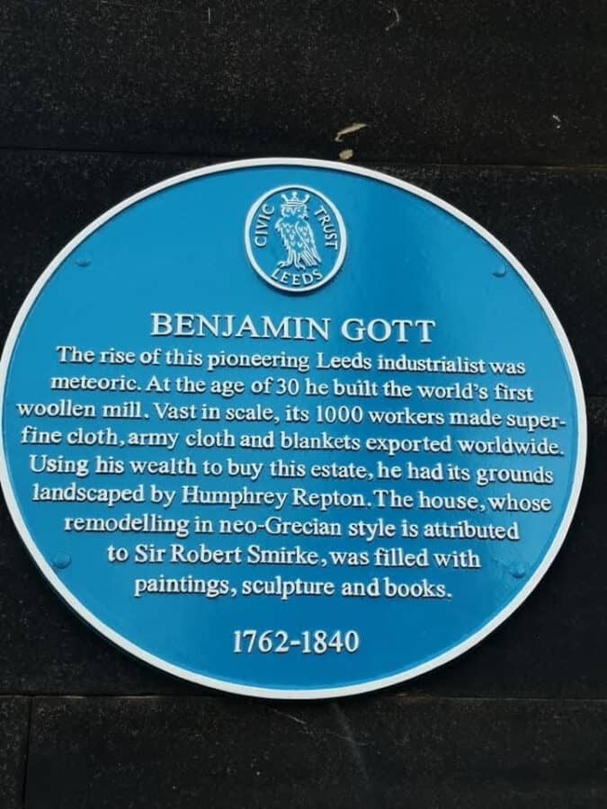 benjamin gott blue plaque